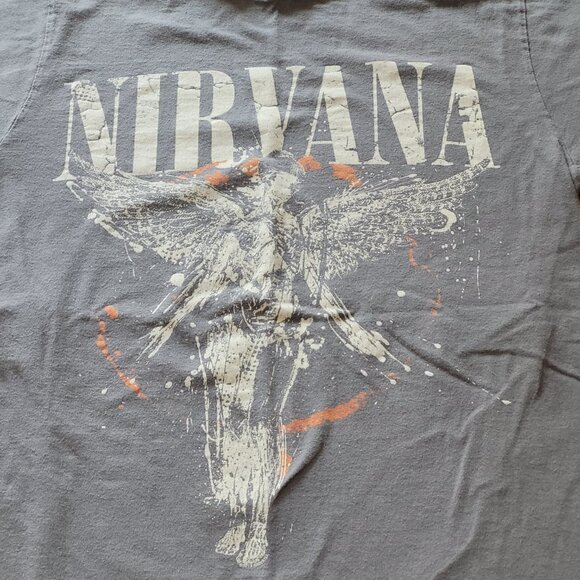 Small Vintage Nirvana In Utero Grey Graphic Concert T Shirt - Picture 2 of 7